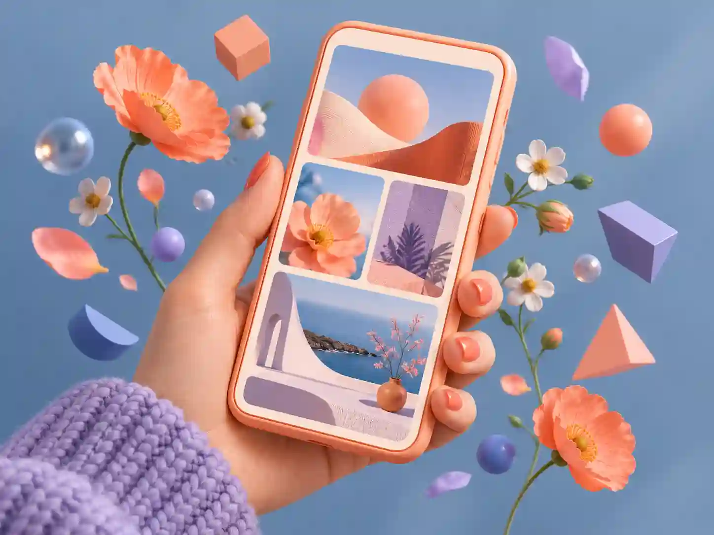 Pastel smartphone illustration